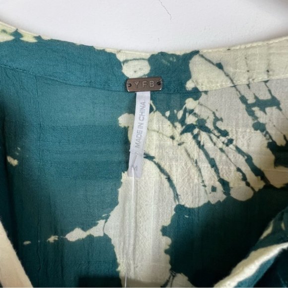 Young Fabulous and Broke Tie Dye Dawn Dress in Dark Green/ Teal and White - Picture 12 of 14